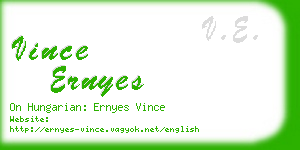 vince ernyes business card